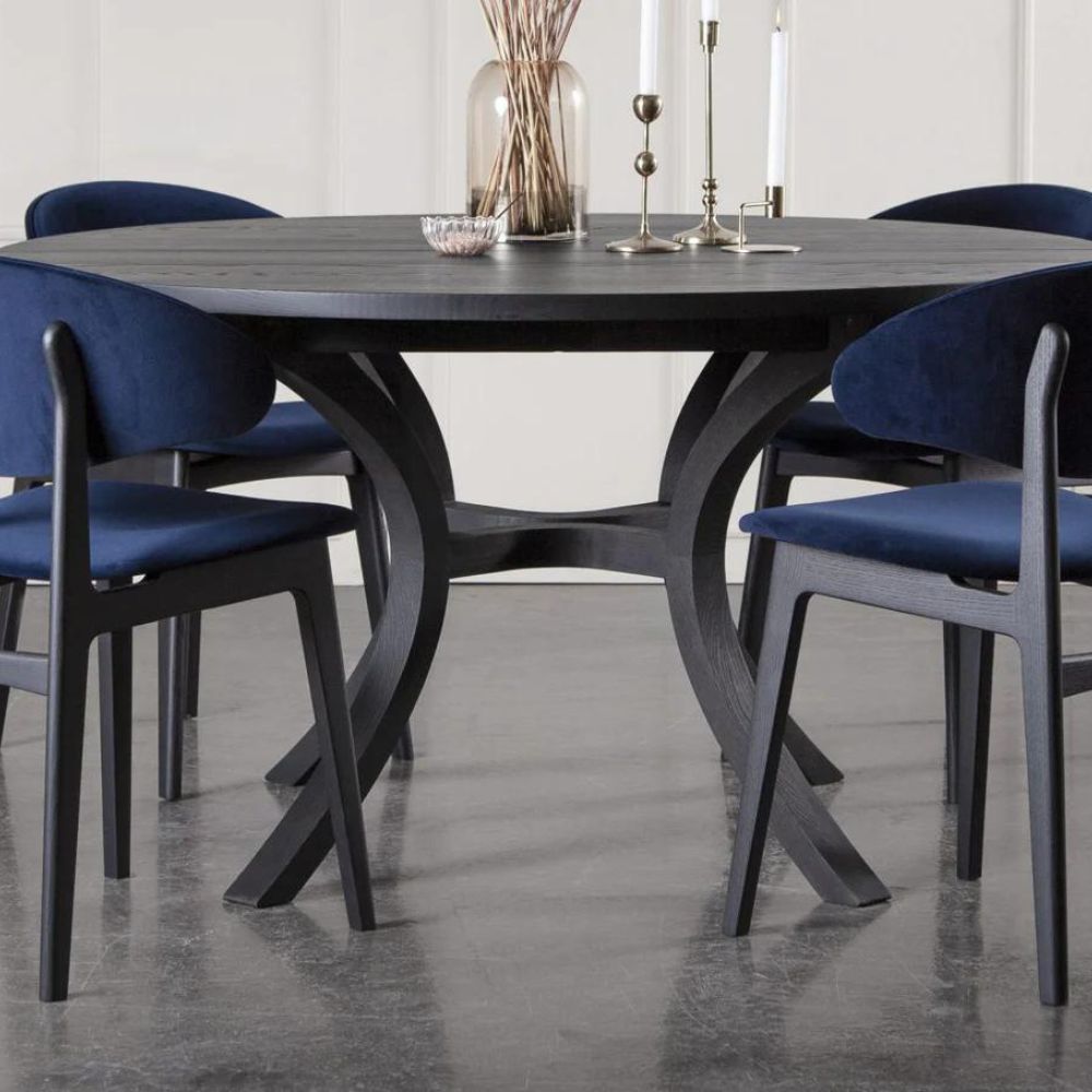 Large black round deals table