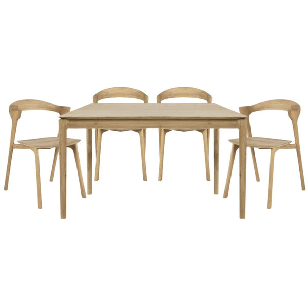 Ethnicraft - Bok Dining Set 140cm Dining Table, 4 Bok Chairs