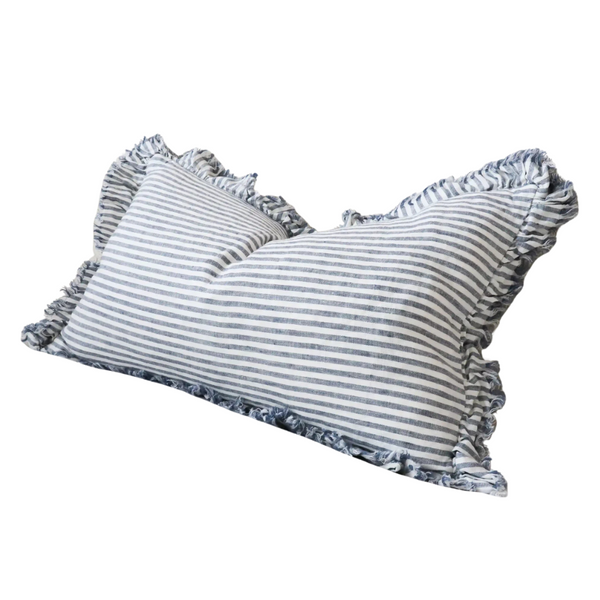 Navy Stripe Lumbar Cushion