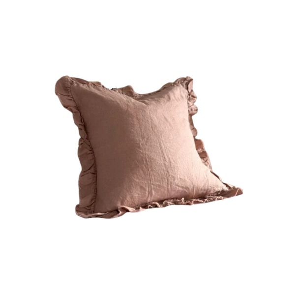 Dusty Pink Ruffle Cushion