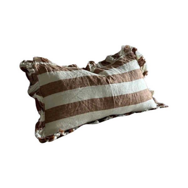 Rust Wide Stripe Cushion