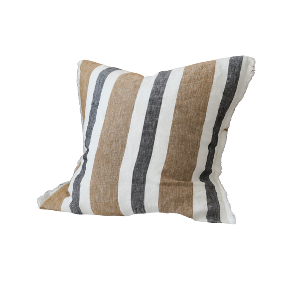 Navy and Brown Stripe Cushion