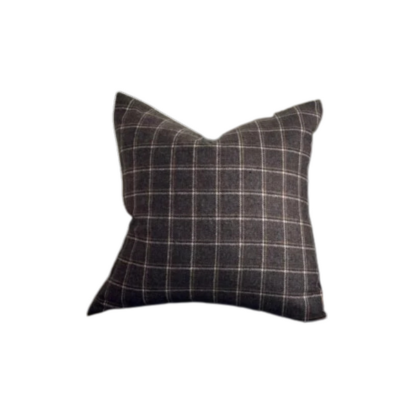 Dark Brown Check Cushion