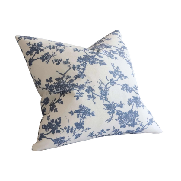 Blue Floral Print Cushion