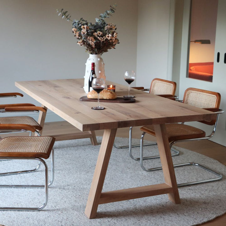 mix and match dining table a leg or trapeze leg