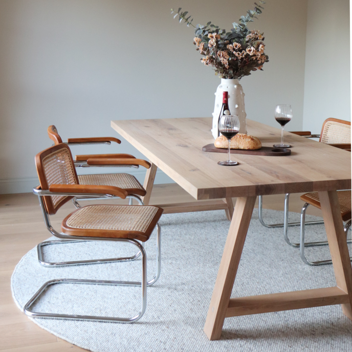 mix and match dining table a leg or trapeze leg