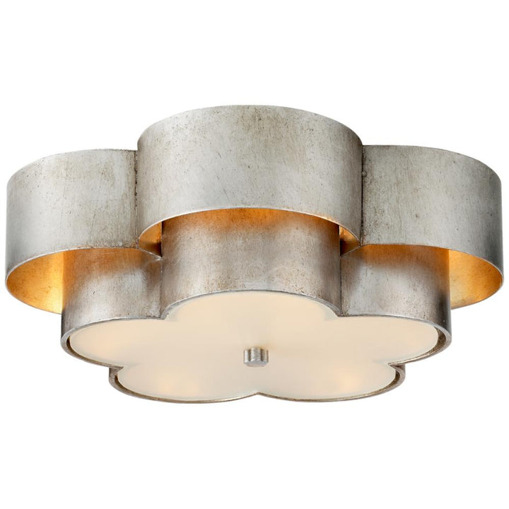 arabelle large flush mount in gild with frosted acrylic