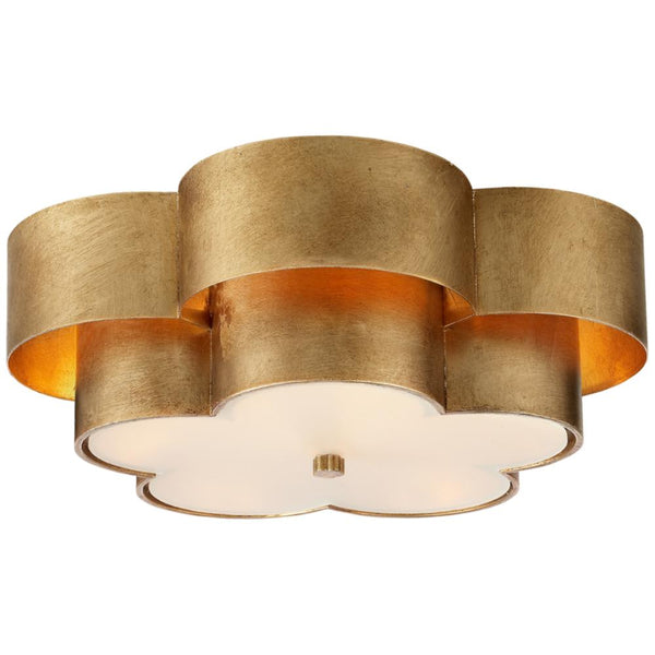 arabelle large flush mount in gild with frosted acrylic