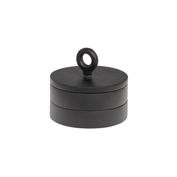 black decorative jar