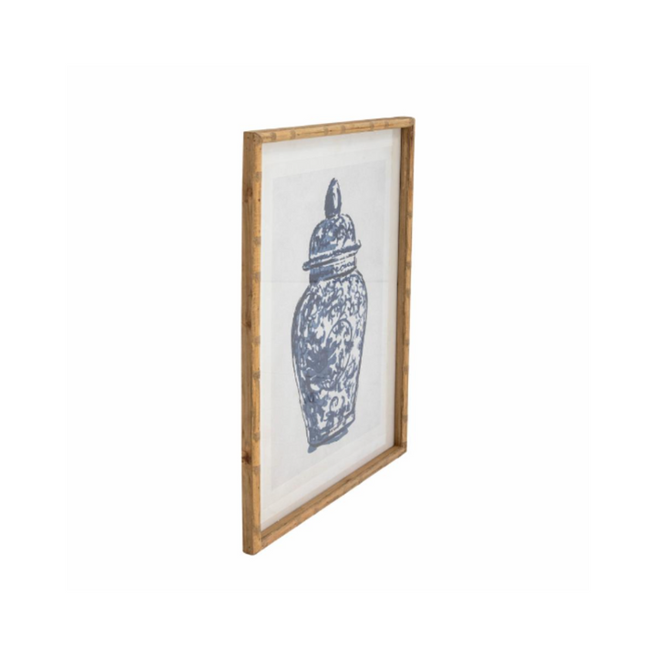 blue urn framed print