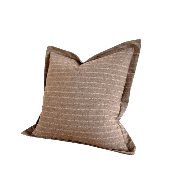 Brown Linen Square Cushion