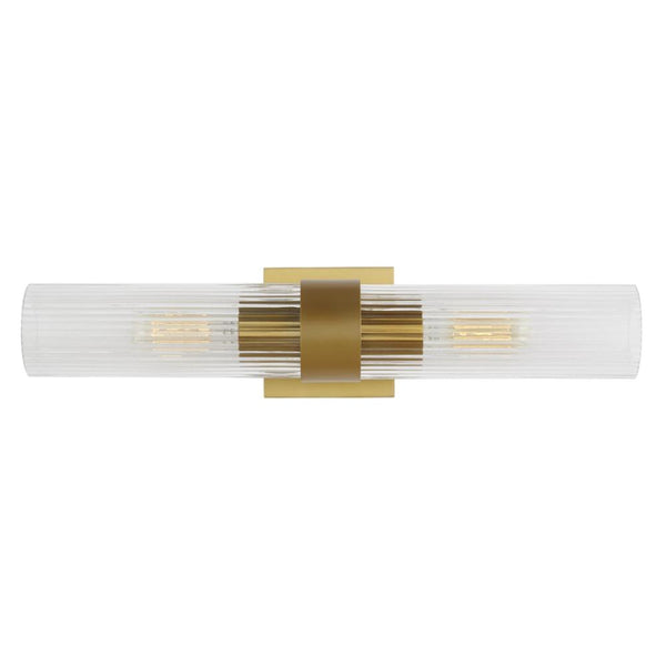 geneva linear sconce in burnished brass