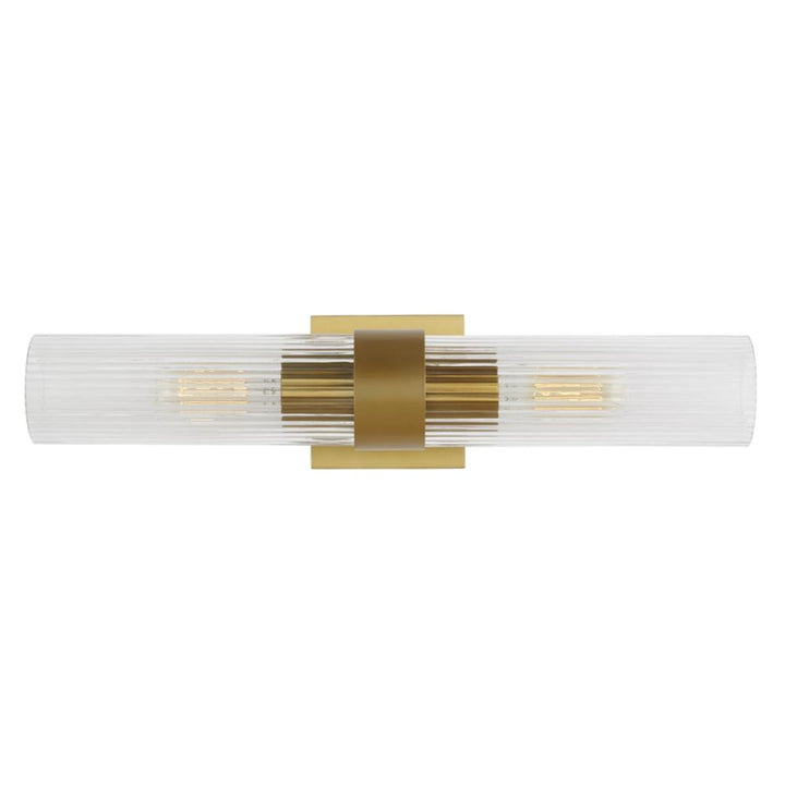 geneva linear sconce in burnished brass