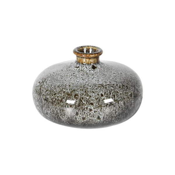 grey ceramic round bud vase