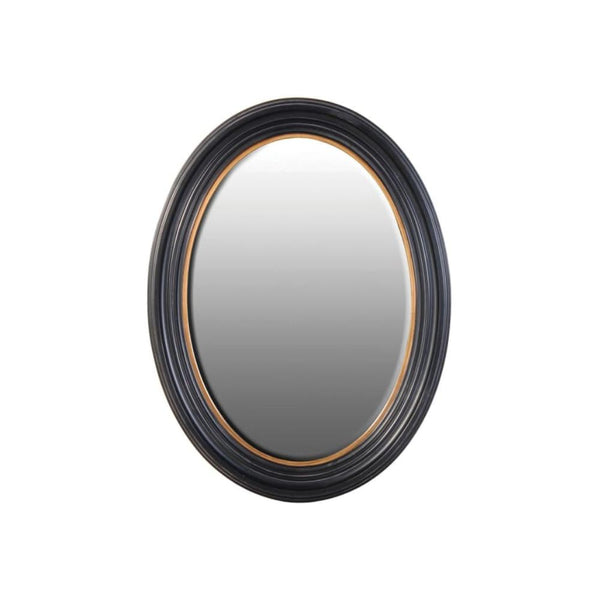 Catalina Black and Gold Oval Mirror