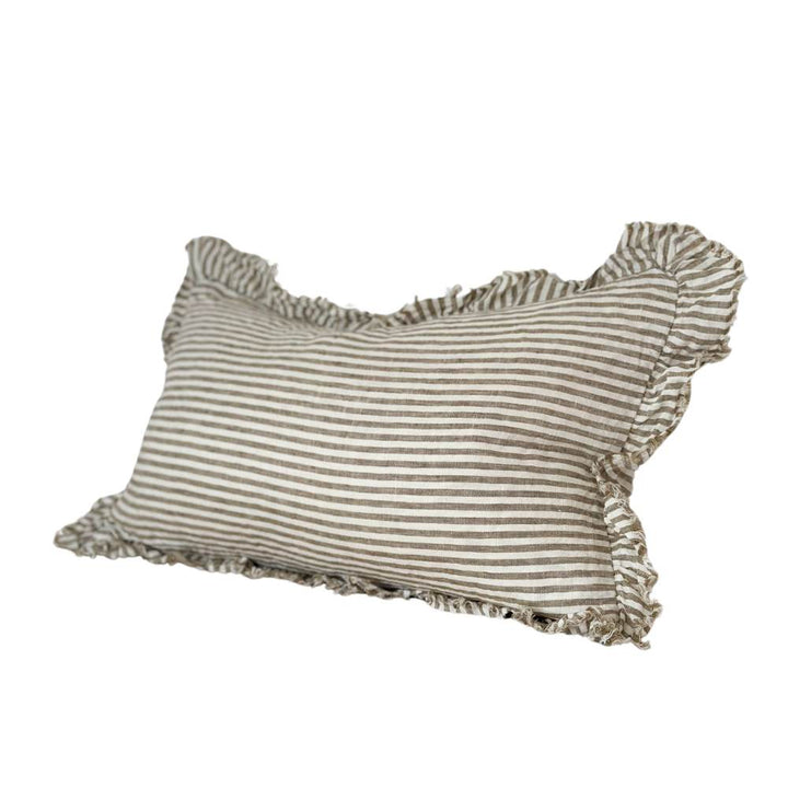 olive stripe lumbar cushion