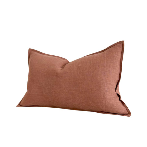 Terracotta Linen Lumbar Cushion