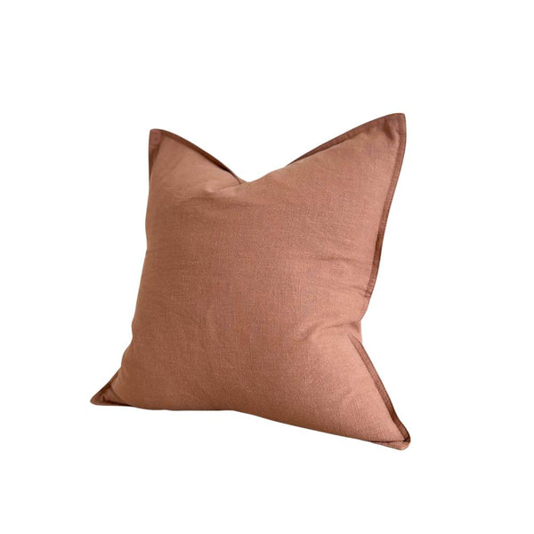 Terracotta Square Linen Cushion