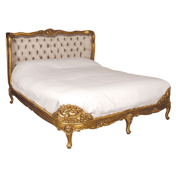 Mansart Super King Bed - Gold Silk - 6 ft CoachHouse